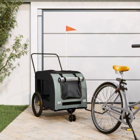 Pet Bike Trailer Black and Gray Oxford Fabric and Iron