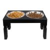 Dog Raised Bowls with 6 Adjustable Heights Stainless Steel Elevated Dog Bowls Foldable Double Bowl Dog Feeder for Small Medium Large Size Dog