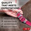 Long Lasting Leather Dog Collar for Large Dogs Medium Small Dogs Adjustable Collar with Durable Buckle D Ring 12-15 inch Neck x 4/5 inch Wide Pink Col