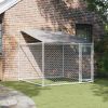 Dog Cage with Roof and Door Gray 6.6'x6.6'x6.6' Galvanized Steel