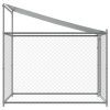 Dog Cage with Roof and Door Gray 6.6'x6.6'x6.6' Galvanized Steel