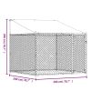 Dog Cage with Roof and Door Gray 6.6'x6.6'x6.6' Galvanized Steel