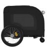 Pet Bike Trailer Black and Gray Oxford Fabric and Iron