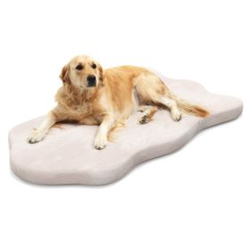 Orthopedic Dog Bed with Memory Foam Support for Large Dogs (Color: Beige)